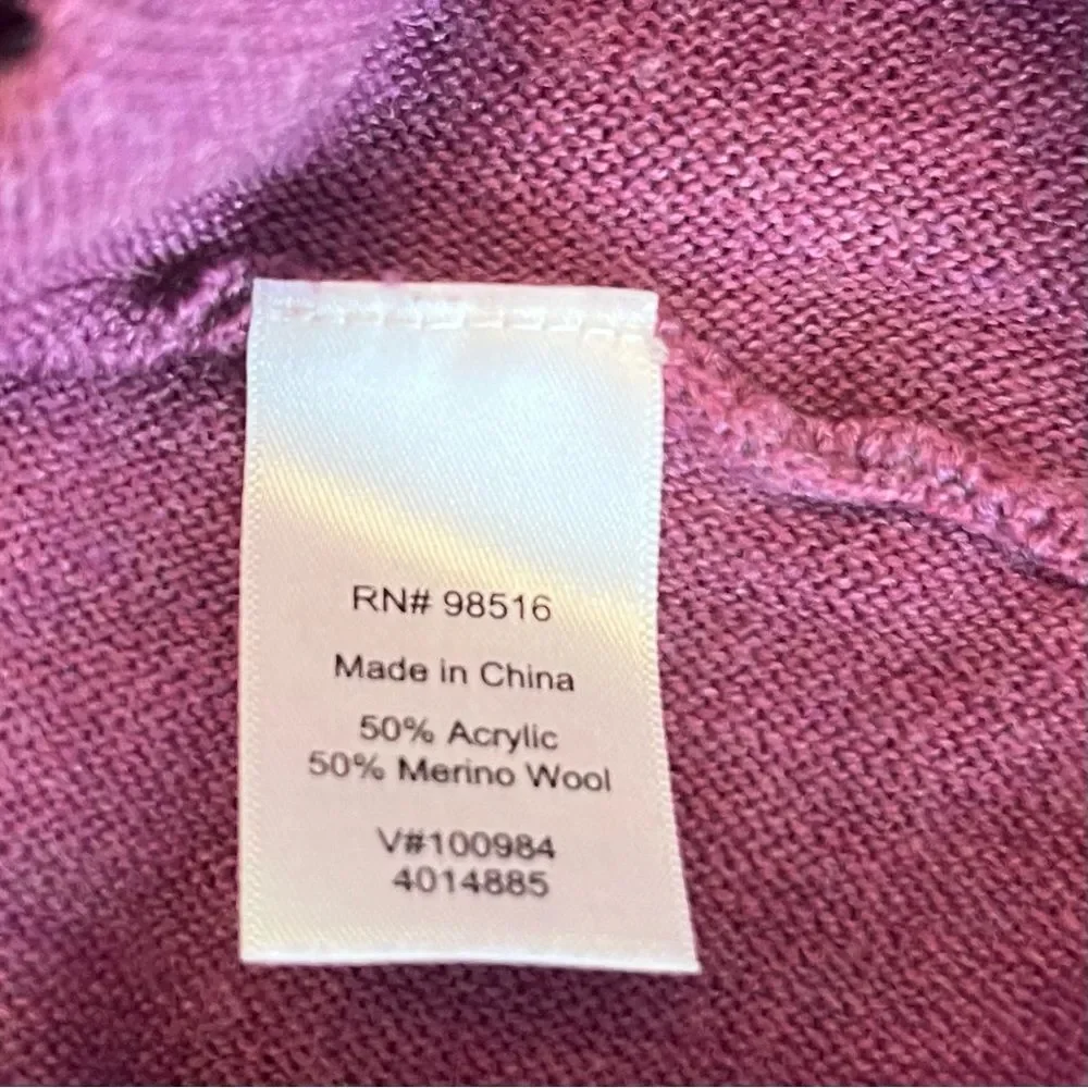 Coldwater Creek Sweater Womens Small / 8 Merino Wool Short Sleeve Shawl Collar